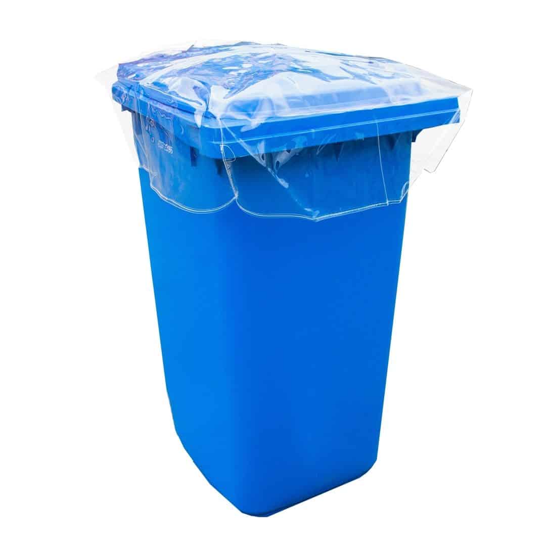 Chatoyer yellow PVC spill kit cover on blue bin