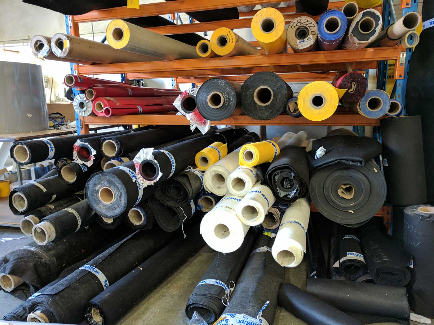Chatoyer specialised textile fabrication rolls of materials in factory