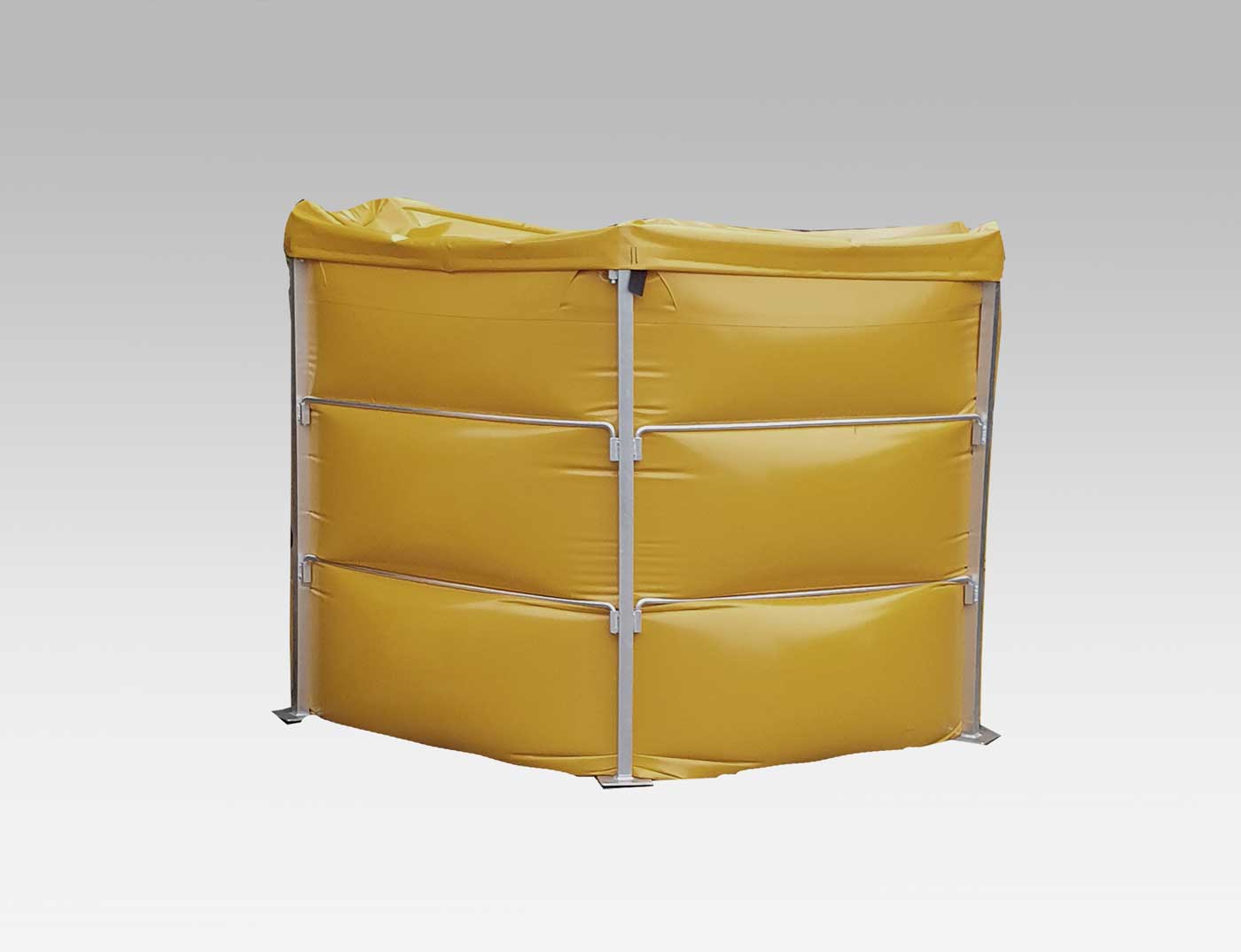Chatoyer yellow PVC 5000L collapsible tank filled isolated