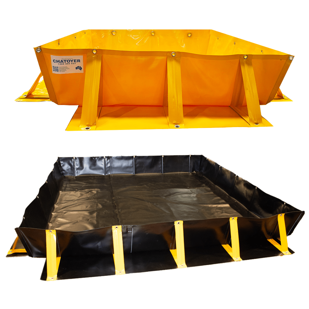 Bund material for chemical storage comparing PVC 900 GSM, PVC 1370 GSM, and XR-5 1020 GSM